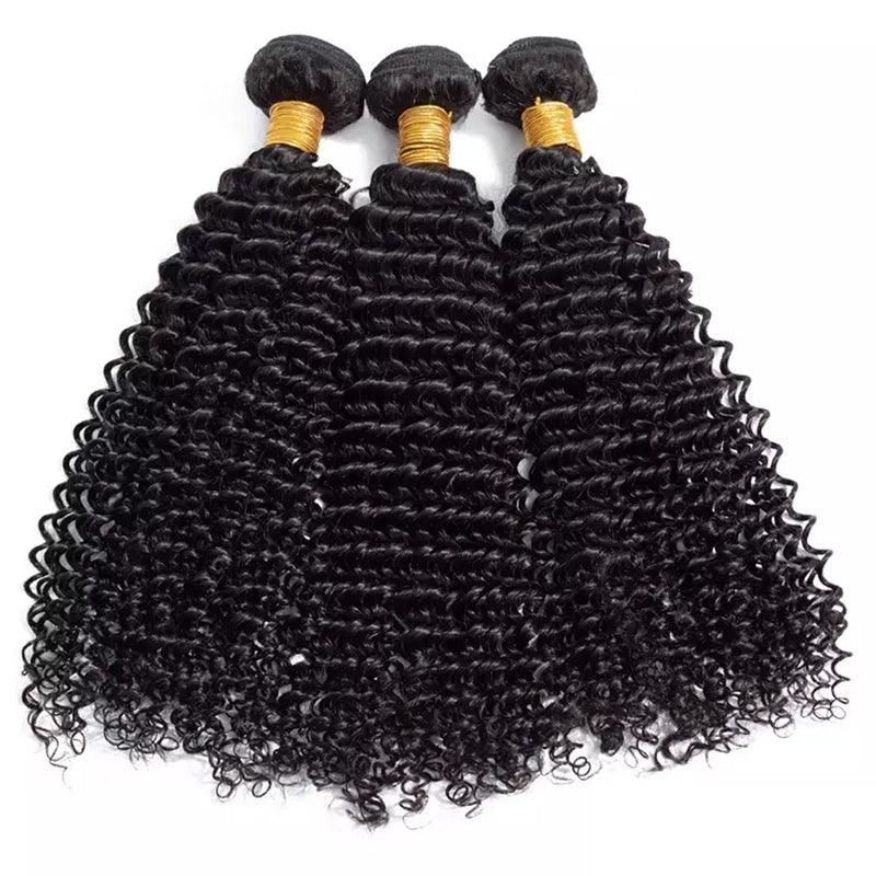JYZ Brazilian Kinky Curly Virgin Hair Bundles 3 bundles/Pack with Lace Closure - JYZ HAIR