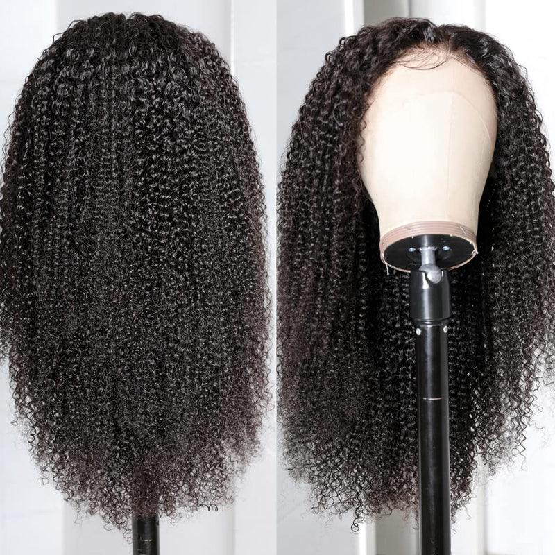 JYZ Kinky Curly Brazilian Lace Closure Frontal Wigs Pre Plucked 180% Density