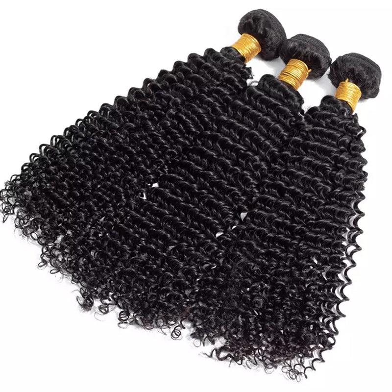 JYZ Brazilian Kinky Curly Virgin Hair Bundles 3 bundles/Pack with Lace Closure - JYZ HAIR