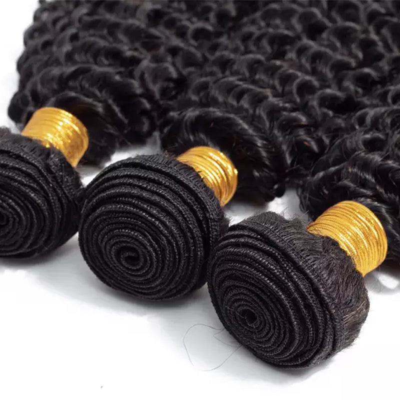 JYZ Brazilian Kinky Curly Virgin Hair Bundles 3 bundles/Pack with Lace Closure - JYZ HAIR