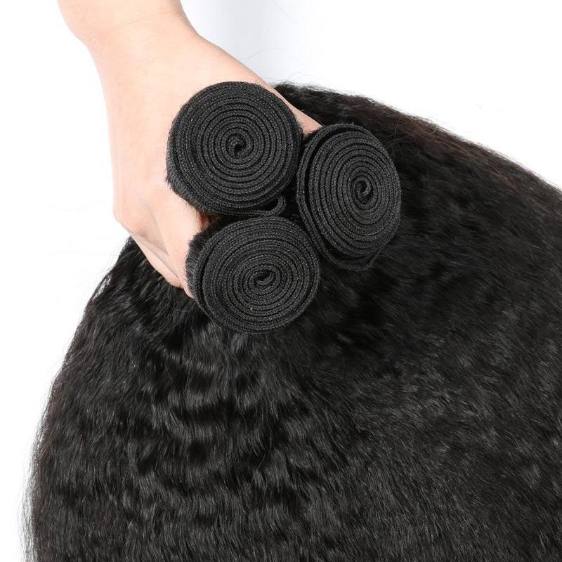 JYZ Kinky Straight Peruvian Raw Hair Weave Bundles 3 Pcs/Pack - JYZ HAIR