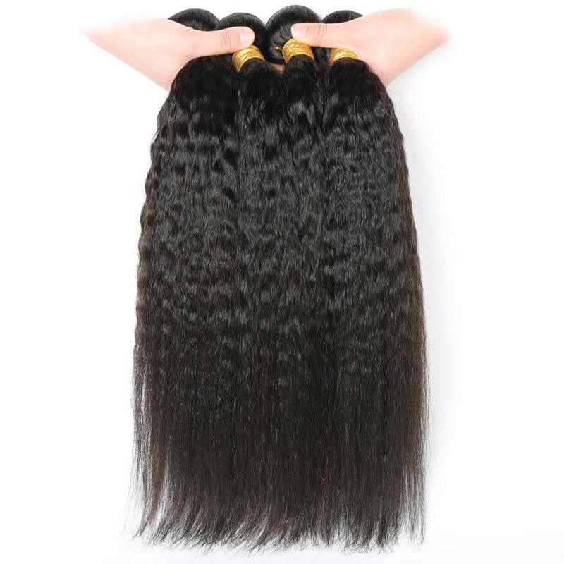 JYZ Kinky Straight Brazilian Virgin Hair Bundles 3Pcs/Pack With Lace Frontal - JYZ HAIR