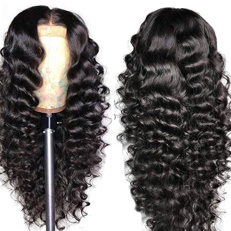 JYZ Loose Deep Wave 13x4  Pre Plucked Lace Frontal Wigs for Black Women