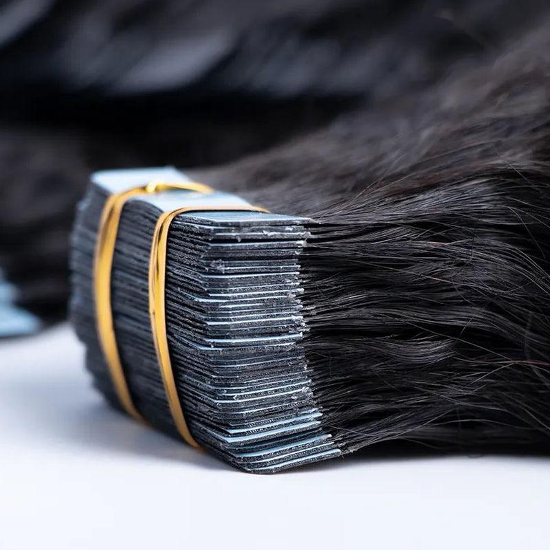 JYZ Loose Deep Wave Hair Extensions Tape in Human Hair Tape on Curly Hair Extensions Natural Tape in Hair Extensions - JYZ HAIR