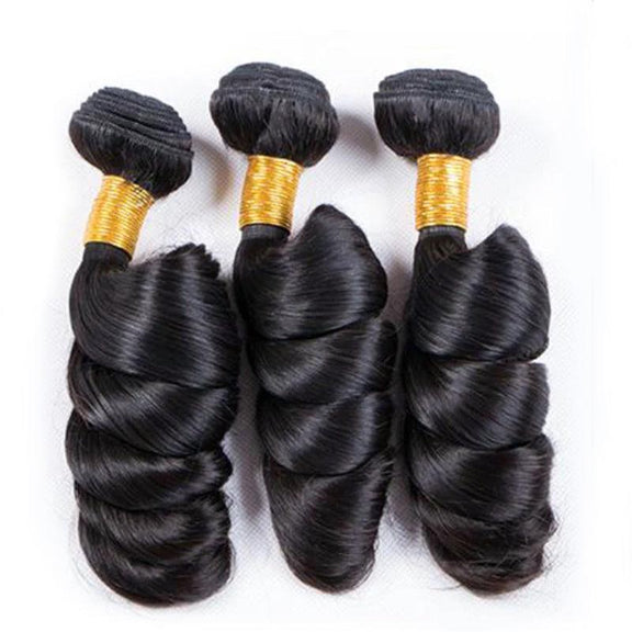 JYZ Loose Wave Peruvian Virgin Bundles 3PCS/Lot With Lace Frontal