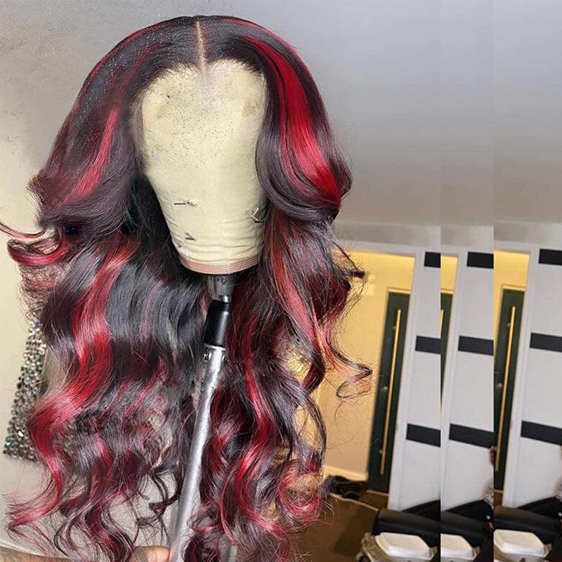 JYZ Highlights Red Body Wave Lace Frontal Human Hair Wigs Wholesale - JYZ HAIR