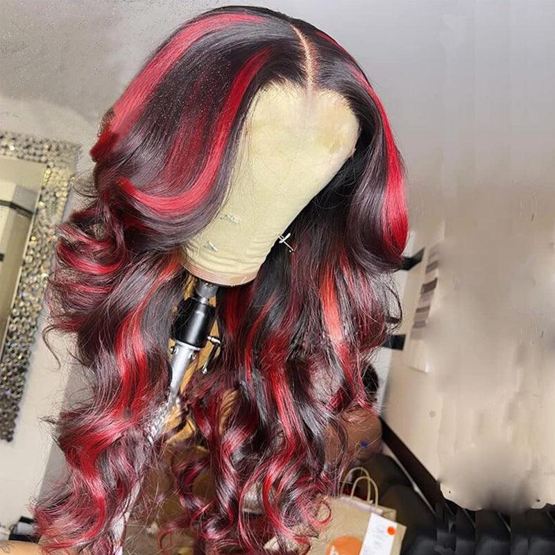 JYZ Highlights Red Body Wave Lace Frontal Human Hair Wigs Wholesale - JYZ HAIR