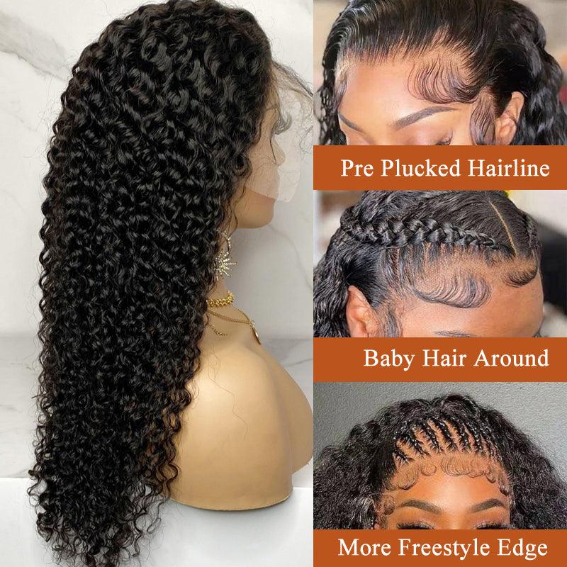 JYZ Brazilian Curly 13x4 Transparent Lace Front Human Hair Wigs - JYZ HAIR