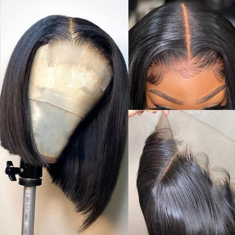 JYZ Bob Straight 4x4 Transparent HD Lace Closure Wigs Brazilian Virgin Hair - JYZ HAIR
