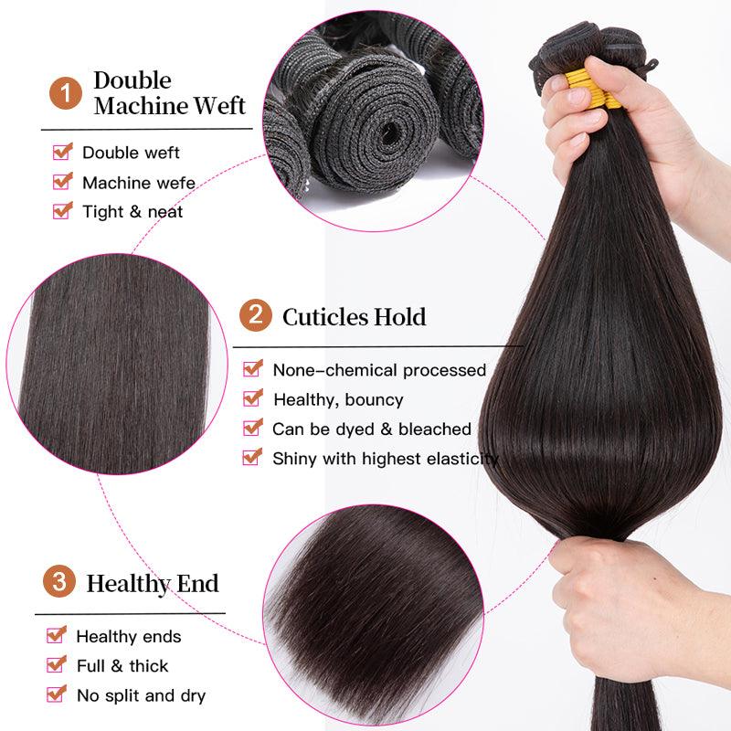 JYZ 10A Raw Brazilian Straight Hair Bundles 3 Pcs/Lot - JYZ HAIR