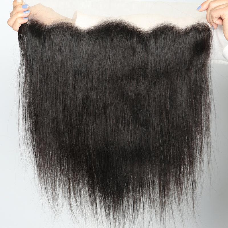 JYZ Brazilian Straight Virgin Human Hair Bundles 3 Pcs/Pack with 13x4 Transparent Lace Frontal - JYZ HAIR