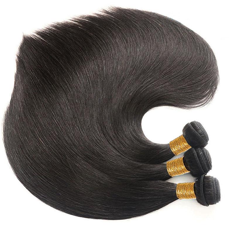 JYZ Brazilian Straight Virgin Human Hair Bundles 3 Pcs/Pack with 13x4 Transparent Lace Frontal - JYZ HAIR
