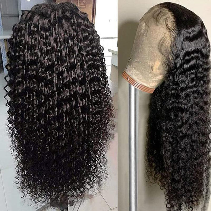 JYZ Deep Wave Invisible Swiss Film 4X4 HD Lace Closure Wigs