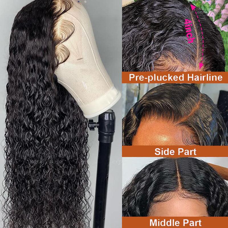 JYZ Water Wave 13x4 Swiss Transparent Lace Front Human Hair Wigs - JYZ HAIR