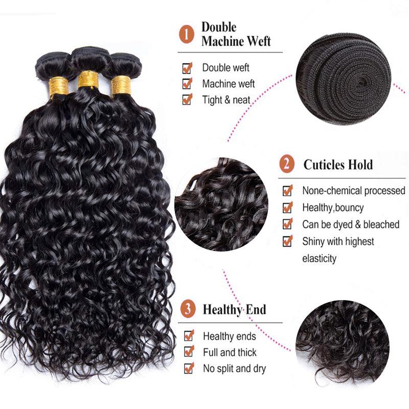 JYZ Malaysian Water Wave Bundles 3 Pcs/Pack Grade 10A - JYZ HAIR