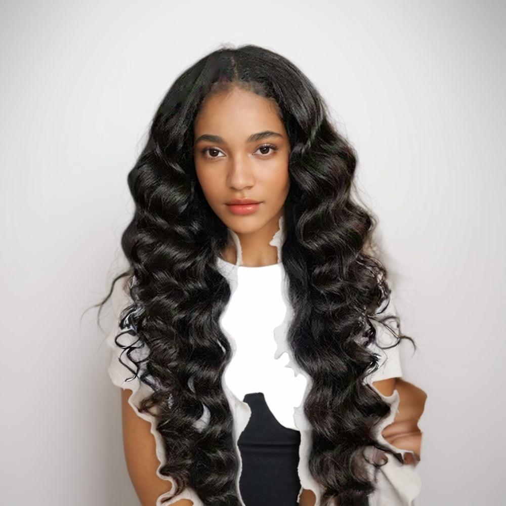 JYZ Loose Deep Wave 13x4  Pre Plucked Lace Frontal Wigs for Black Women