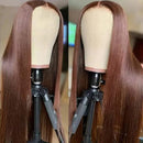 JYZ 4# Brown Straight Lace Front Human Hair Wigs - JYZ HAIR