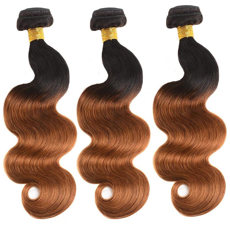 JYZ Ombre 1B/30# Brazilian Raw Hair Body Wave 3 Bundles/Lots - JYZ HAIR