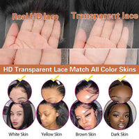 JYZ Deep Wave 13x4 Transparent HD Lace Frontal Human Hair Wigs Pre Plucked - JYZ HAIR